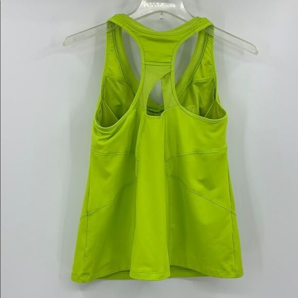 ATHLETA womens 38B lime green athletic top with built in bra - Picture 2 of 7